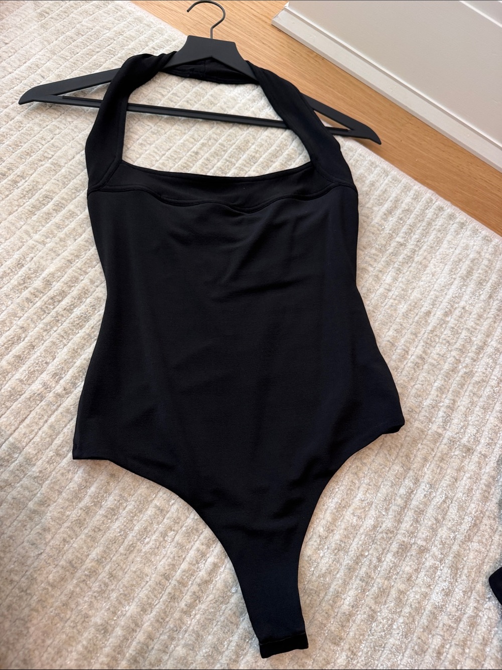 Black Halter One-Piece Bodysuit - Women Swim